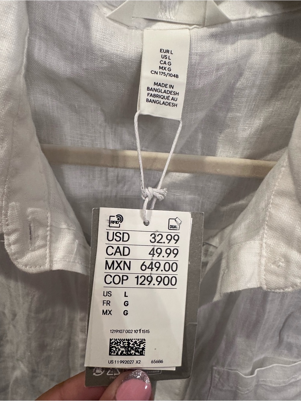 White Linen Button-Up Shirt - Picture 2 of 2